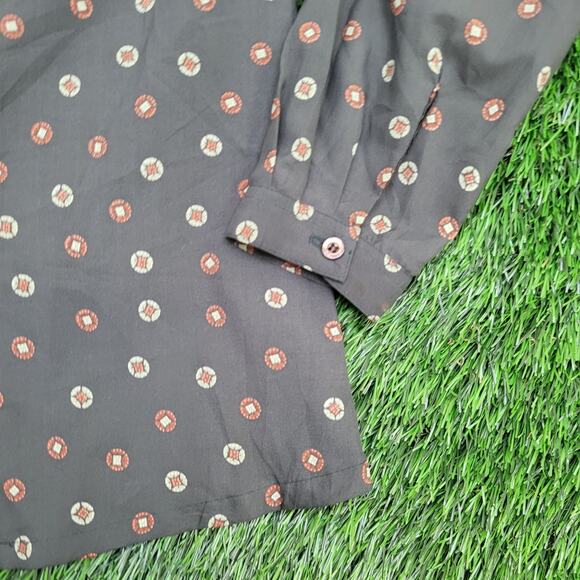 Vintage 90s Hippie Polka-Dot Button Shirt Womens Small 18x25 - Picture 4 of 9